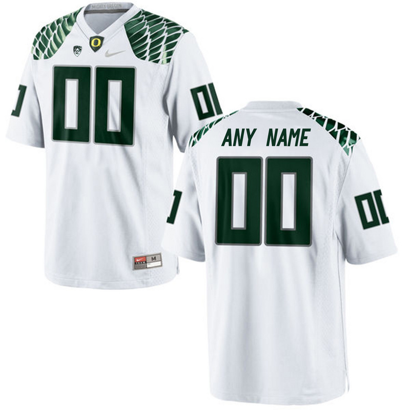 Men Oregon Duck Customized College Football Limited Jersey  White->->Custom Jersey